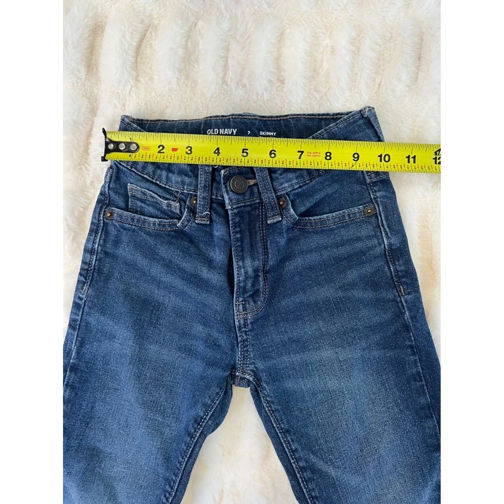 Old Navy Boys Skinny Jeans Dark Wash Built-In Flex Size 7